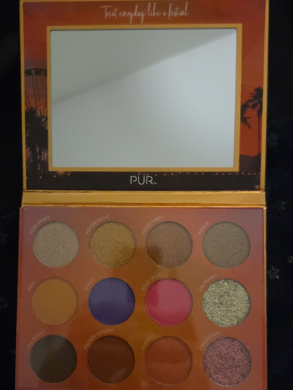 PUR Festival Eyeshadow Palette — Gold, Purple, Pink, Orange, Brown Shades
